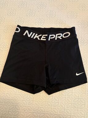 Nike Black Pro Training Shorts with White Swoosh